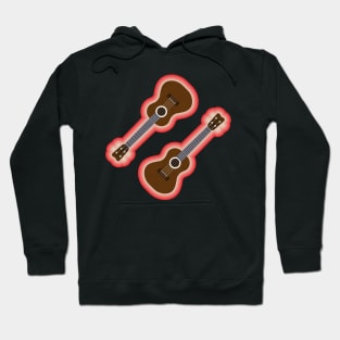 Ukulele with colourful border Hoodie